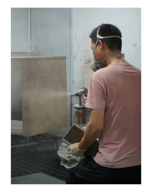 Furniture finishing process in the iwood furniture factory