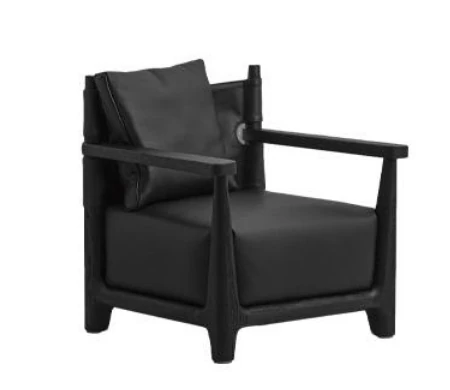 LC082 black timber lounge chair