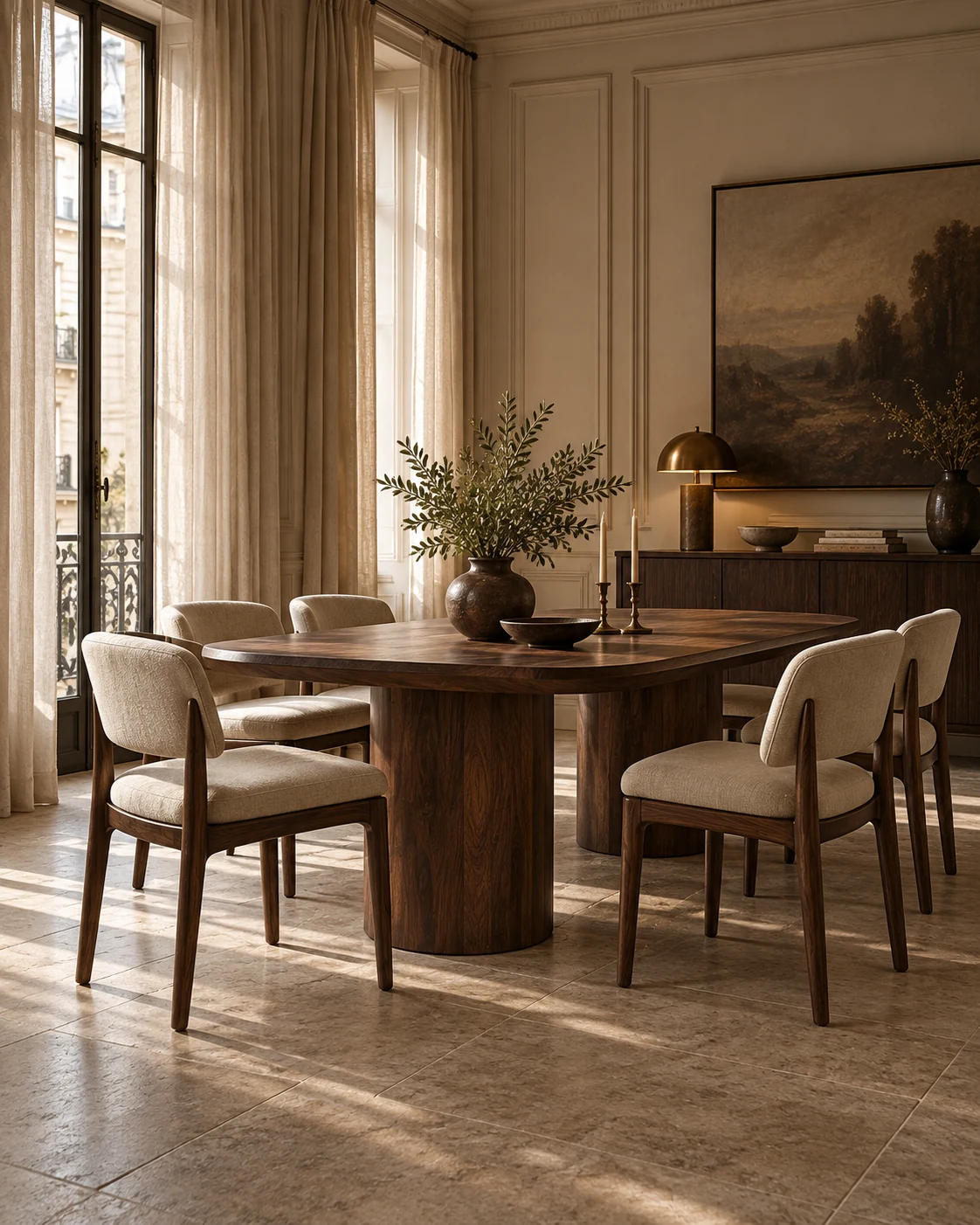 Warm walnut dining room in the iwood furniture style